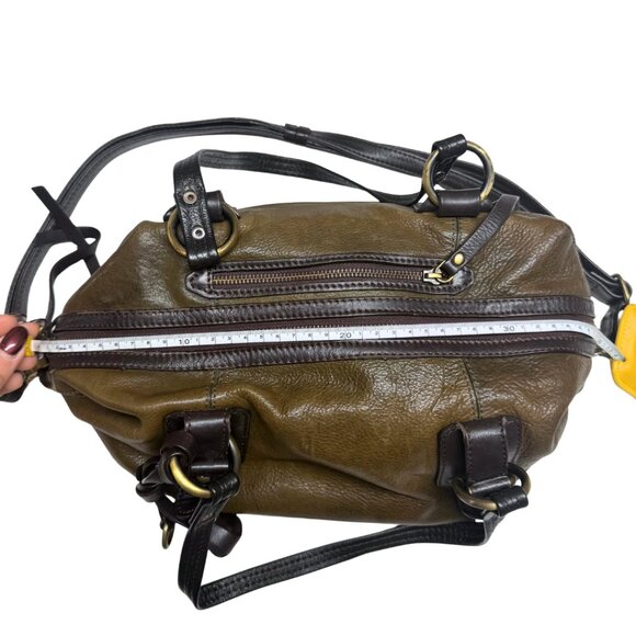 Rare Lucky Brand Olive Green Leather Satchel — New/Barely Used - Picture 12 of 17